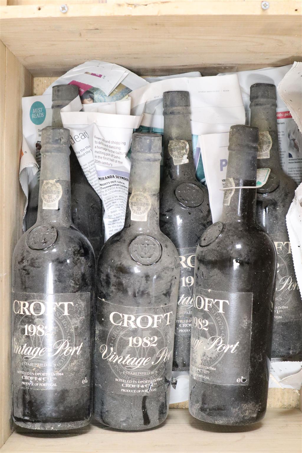 Six bottles of Croft 1982 vintage Port